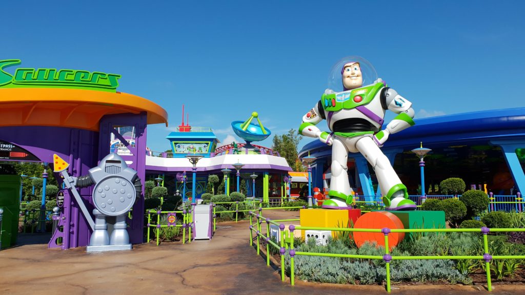 Buzz Lightyear statue in Toy Story land Disney World