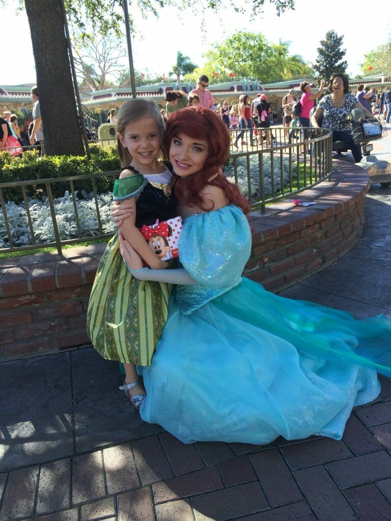 Abbie and Ariel at Disneyland.