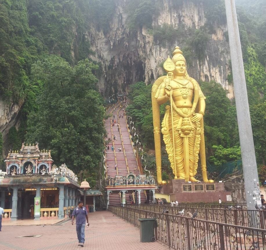 Hindu statue at base of staircase to Batu Caves, Kuala Lumpur