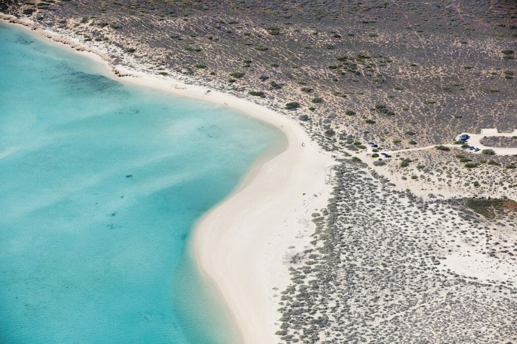 Aerial shot of Turquoise Bay