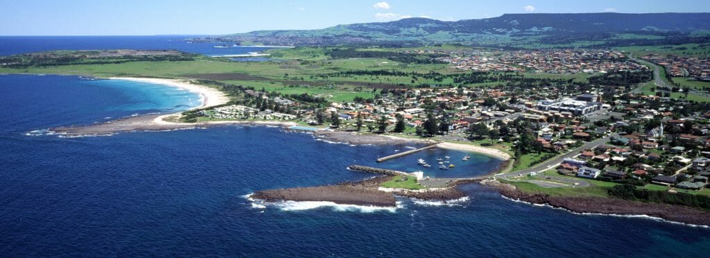 Aerial view of Shellharbour city, Illawarra