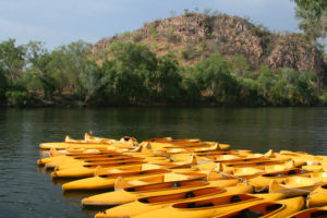 Yellow kayak's at Katherine Gorge, Australia
