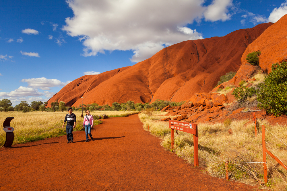 The beginning of the Mala Walk, Uluru, Uluru-Kata Tjuta National Park, Northern Territory, Australia