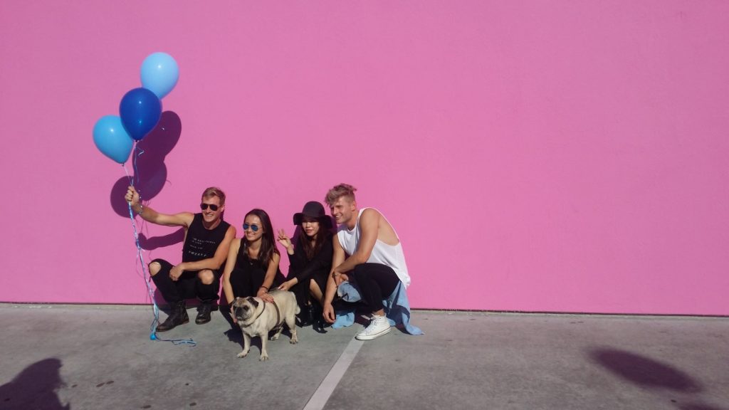 LA Street art Paul Smith pink wall