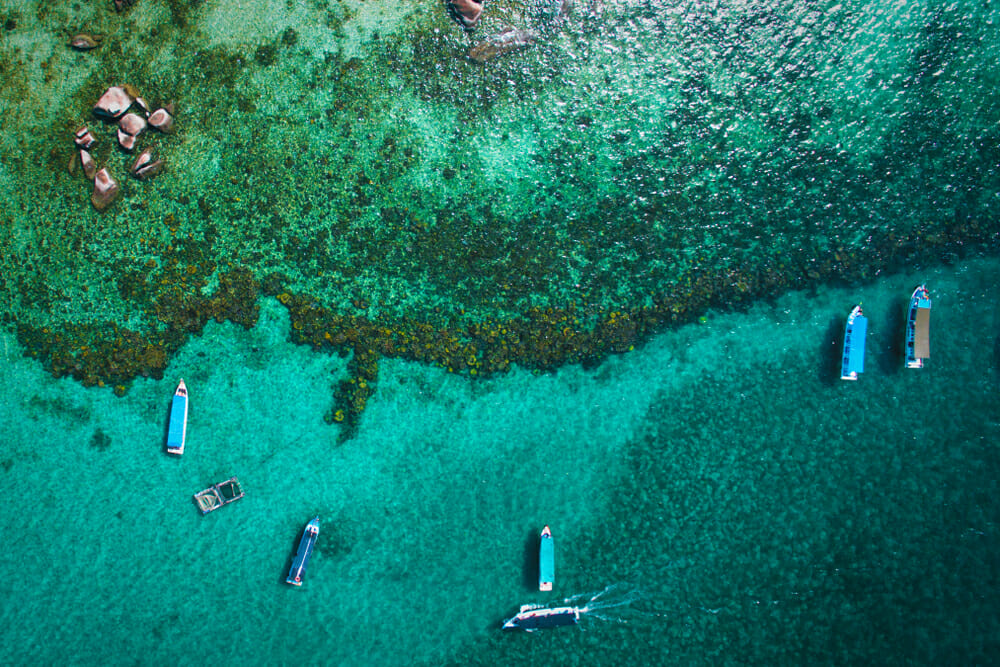 Belitung water from above