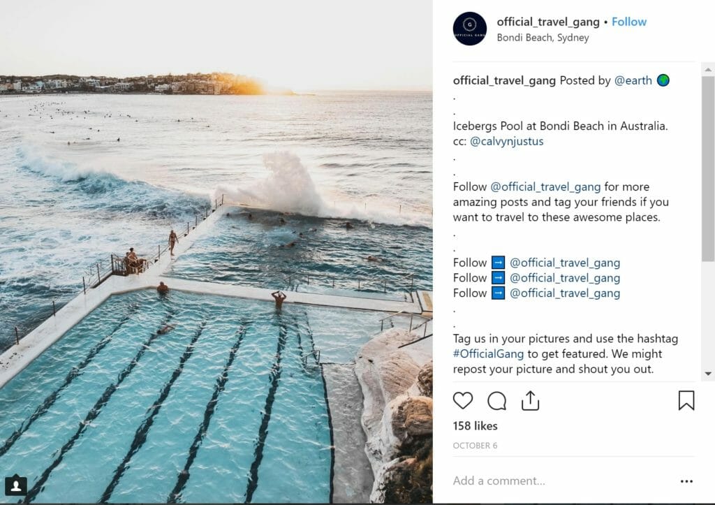 Bondi Beach is the most popular Australian beach on Instagram