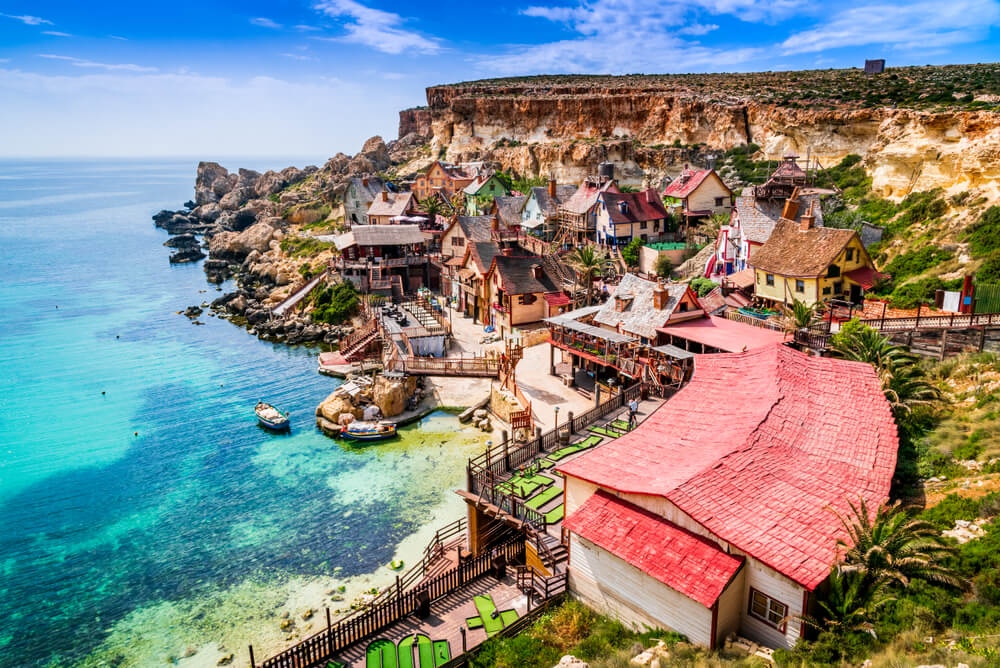 Sea and villages in Malta