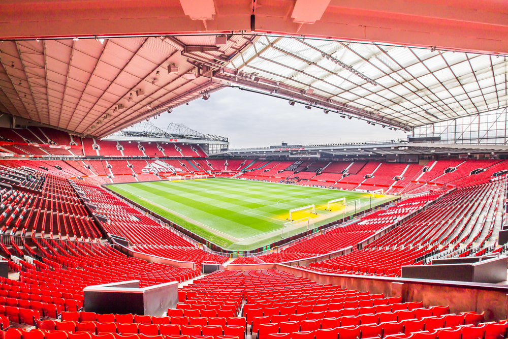 Old Trafford stadium in Manchester - home of Manchester United