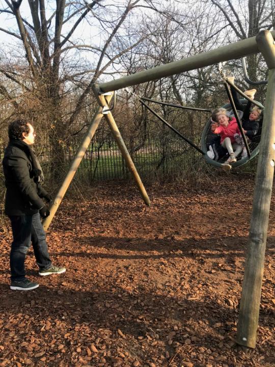 The swings at the Princess Diana Playground.
