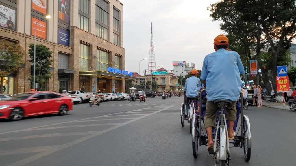 Rickshaw ride in Hue Vietnam