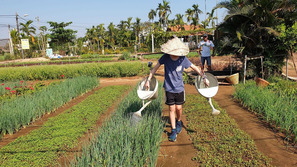 Watering the vegetables in Hoi An