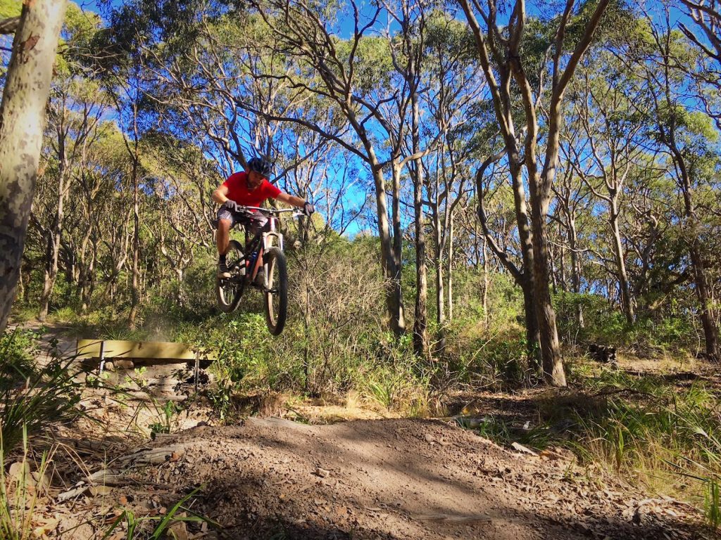 mountain bike rider at Glenrock state conservation area