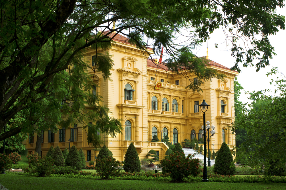Presidential Palace in Hanoi, Vietnam, built between 1900 and 1906 to house the French Governor-General of Indochina. - Image
