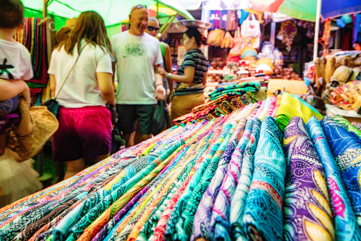 Batik sarongs on sale in Bali
