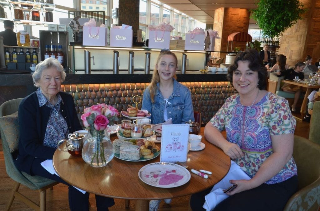 Three generations at high tea at Sofitel Darling Harbour. Credit: Julie Jones