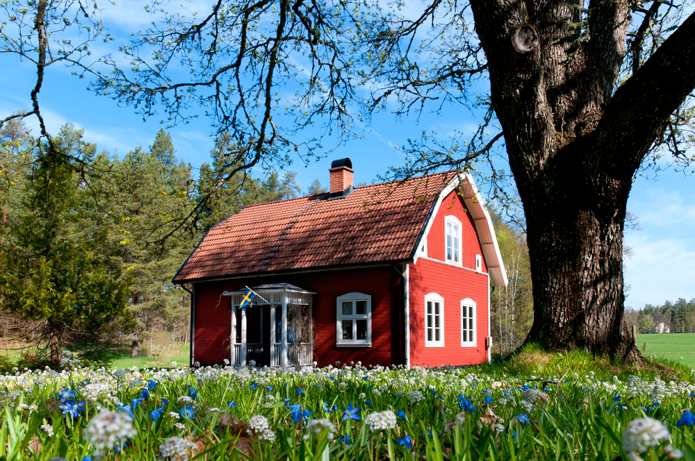 Typical red house in Sweden.