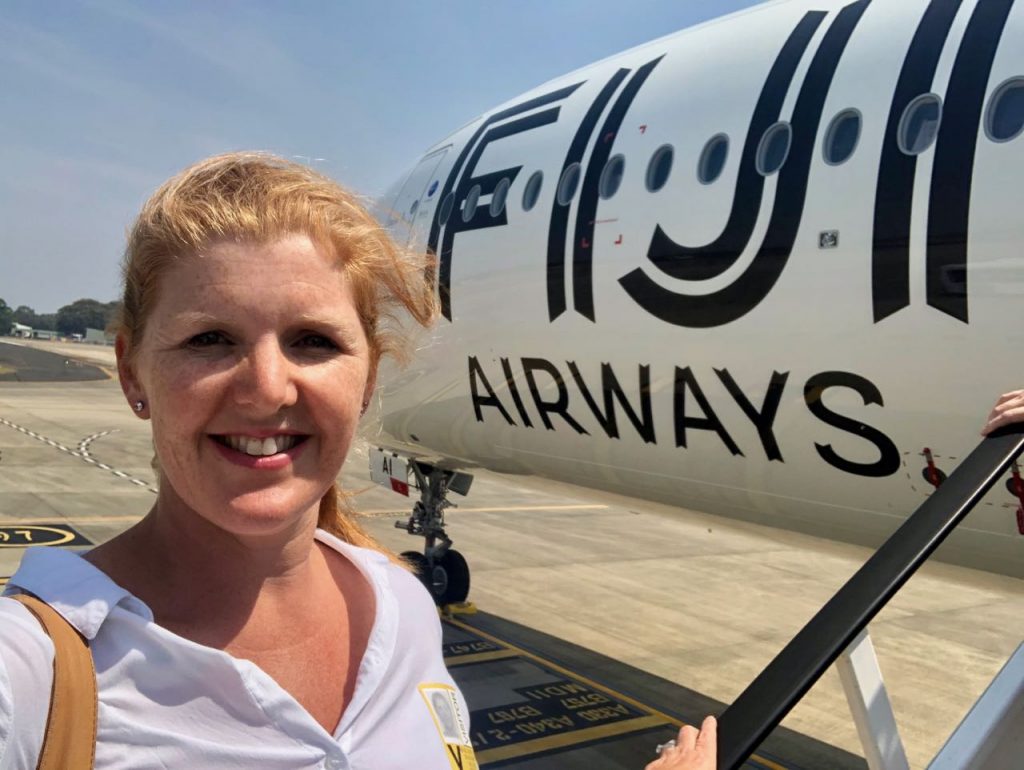Boarding Fiji Airways new A350-900 at Sydney airport