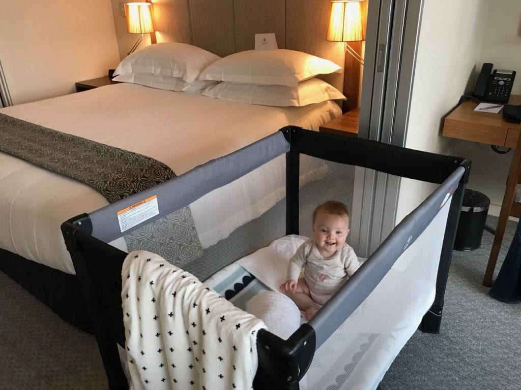 The cots provided for babies at The Rees Hotel are great. Credit: Janeece Keller