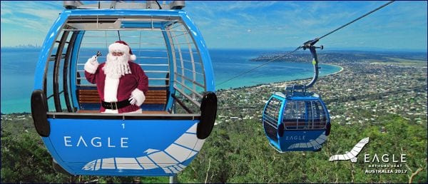 Santa in the gondola at Arthurs Seat Eagle. Credit: supplied