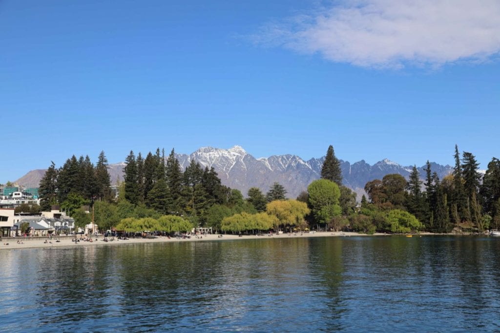 scenic view of Queenstown beach and gardens