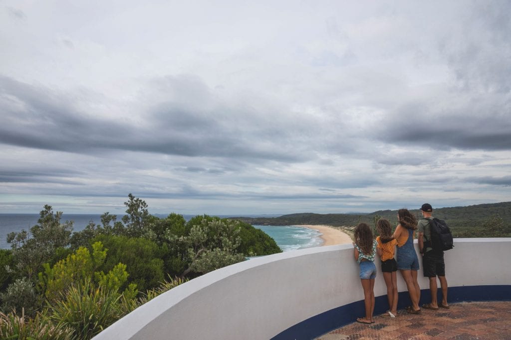 The @summerofseventyfive family the view of Lighthouse Beach from the lighthouse itself. Credit: Summer of Seventy Five