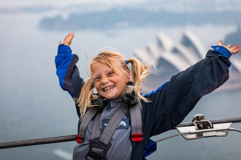 young girl on sydney harbour bridge climb