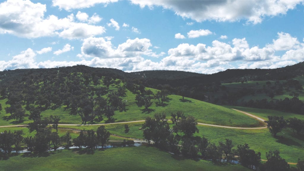 Lush farmland and rolling hills of the Avon Valley, inland from Perth