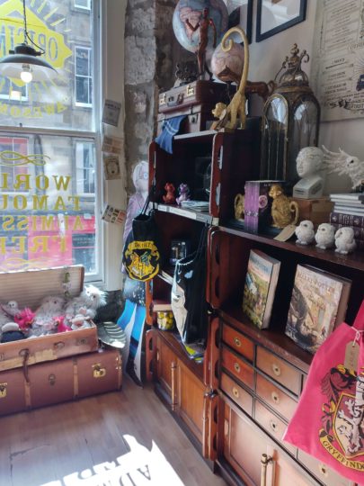 Inside the Harry Potter shop in Edinburgh